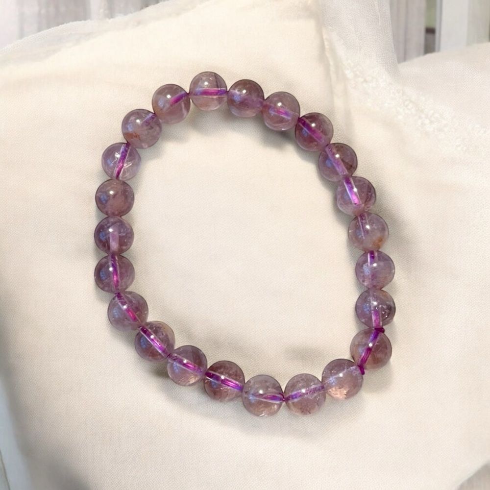 Elegant Amethyst 8mm Bead Stretch Bracelet